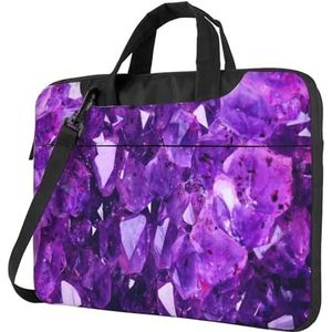 ASEELO Sprankelende paarse glitter zakelijke laptoptassen messenger aktetas computertas met schouder compatibel voor werk, Roze Kristal Diamant, 13 inch Laptop bag