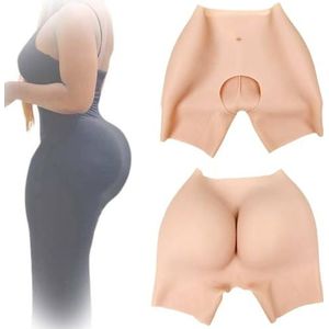 SoTUCR Realistische Dames Siliconen Slipje Butt Shaper Control Shorts Open Kruis Ademende Heup Verbeteren Slipje voor Crossdresser,Color 1,one size