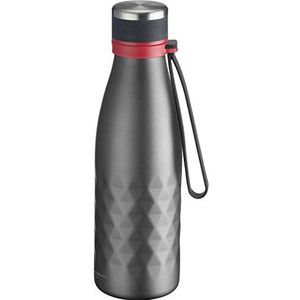 Westmark Isoleer-/thermosfles, houdt 8 uur warm/koud, koolzuurbestendig, 550 ml, RVS/siliconen/kunststof, BPA-vrij, Viva, antraciet/rood, 5282226A