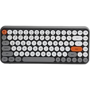 Stijlvol Mechanisch Draadloos Toetsenbord, Bluetooth 84 Toetsen Retro Ronde Keycap Gamingtoetsenbord, voor Thuisgamen op Kantoor(grijs)
