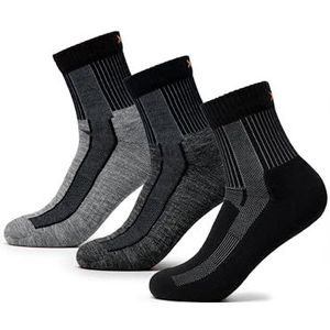 Occulto merino wandelsokken dames en heren 3-pack (model: Makalu) 3 Paren | Zwart Grijs Blauw 35-38