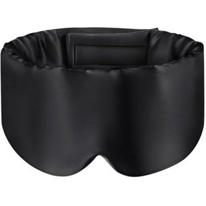 2 stuks moerbeizijde slaapmasker voor vrouwen man oogbedekking zacht slapen met verstelbare bandhulp voor slaap (zwart)