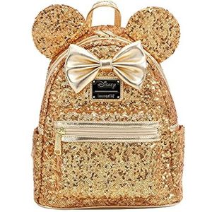 Loungefly X LASR Exclusieve Disney Geel Gouden Pailletten Minnie Mini Rugzak, Goud, One Size, Klassiek