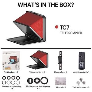 Teleprompter, Teleprompter Opvouwbare draagbare teleprompter for telefooncamera for live interview for 7,9 inch tablet-smartphone, Online onderwijs livestreaming(Rosso)