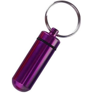 Cecilie 5pcs / lot waterdichte aluminium pillendoosje Medicine Case Container Bottle Holder Keychain Outdoor Pill Case pillendoosje Portable Cecilie (Color : Purple)