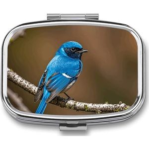 Blue Bird Pillendoos Pil Case Leuke Pil Organizer Pil Houder Geneeskunde Pil Organizer Pil Container Dagelijkse Pil Organizer Kleine Pillendoos Pil Case voor Portemonnee Pocket