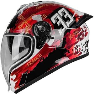 Motorhelm Systeemhelm Met Dubbel Vizier DOT/ECE Gecertificeerd Integraalhelm Scooterhelm Motorhelm Voor Dames En Heren L,XXL/61-62CM