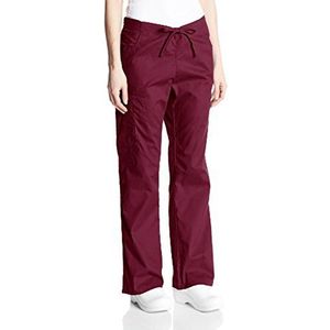 Dickies Women's Tall EDS Signature Scrubs Missy Fit Drawstring Cargo Pant, Wine, Large/Tall
