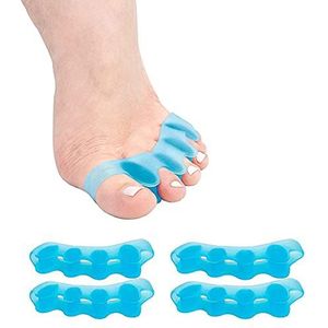 Gel teenscheiders, stretchers spacers, eeltknobbels, hamercorrector, gebruikt voor manicure, ontspannende tenen, spacer running/yoga/pedicure vrouwen en mannen. 2 paar, blauw, 4 stuks (1 stuks)