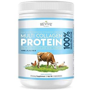 Multi Collagen Protein Powder - Multi-collageenproteïnepoeder - 400 g - 5 soorten collageenpeptiden uit voedsel - gehydrolyseerde met gras gevoederde runder-, wildgevangen zee- en scharrelkip