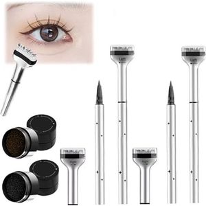 Lower Lash Stamp - Waterproof Eyelash Stamp Kit, 2-in-1 Waterproof Zweetbestendige Eyeliner, Snelle Oogmake-up Tool, Vloeibare Eyeliner Stempel, Eyeliner Potlood, for Onderste Wimpers(Mix set)
