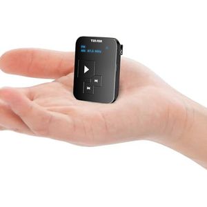 Tin-Nik - AM FM Mini-radio - Oplaadbaar - 400 mAh - Met OLED-scherm en Clip