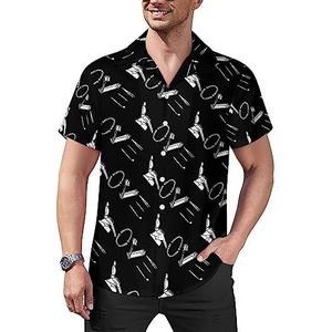 Love Dental Heren Casual Button-Down Shirts Korte Mouw Cubaanse Kraag Tees Tops Hawaii T-shirt L