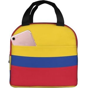 Vlag van Colombia Print Lunch Bag Geïsoleerde Lunch Box Tas Herbruikbare Tote Bag voor Vrouwen Mannen Werk Kantoor Reizen