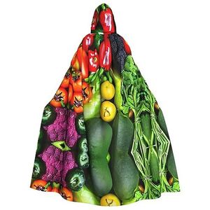 FRGMNT verse groenten fruit print Mannen Hooded Mantel, Volwassen Cosplay Mantel Kostuum, Cape Halloween Dress Up, Hooded Uniform