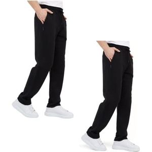 Comeor Joggingbroek, voor heren, van katoen, sweatbroek, lang, 2 stuks zwart., 7XL