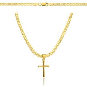 Amor - Luxury Gold - Herenketting - 50 cm - 585 Goud met Kruishanger