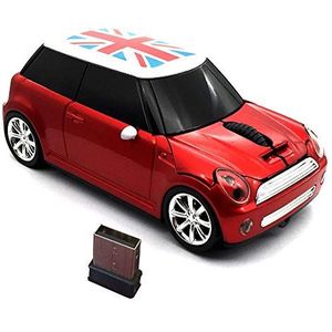 Kamouse Draadloze Auto Muis, Super Leuke Auto Vormige Muis USB Computer Optische Gaming Muizen met Mini Ontvanger voor PC Notebook Venster