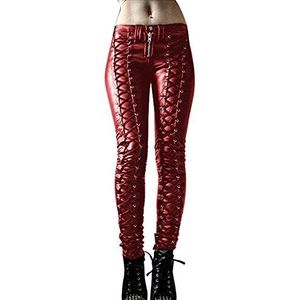 Gothic Punk lederen broek Womens Trendy strakke bandage lederen broek Fashion Sexy Body broek