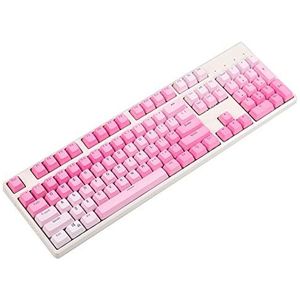 YMDK Double Shot 104 Geverfd PBT Shine Through Keyset OEM-profiel toetsenset voor Cherry MX-schakelaars, mechanisch toetsenbord 104 87 61 (roze verloop) (alleen toetsdoppen)