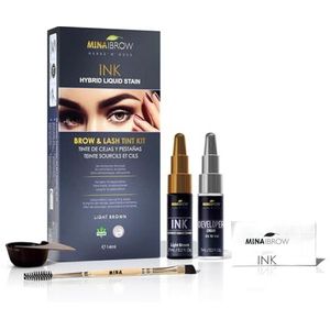 brow INK Hybrid Liquid Tint for Brow & Lashes | Light Brown Spot Coloring for Lashes | Instant Hair Dye Tint Kit | 100% Grijze Dekking - Tot 14 Toepassingen - 14 ml