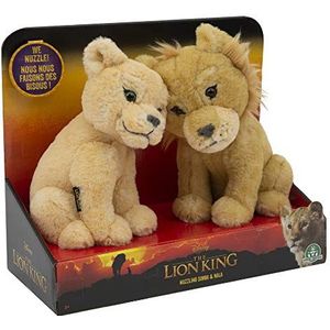 The Lion King LNN02 Pluche knuffeldieren, 17 cm, Simba & Nala knuffeldieren, magneetfunctie, kus, speelgoed voor kinderen vanaf 3 jaar