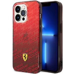 CG MOBILE Ferrari Gradient PC/TPU Hoesje Met Allover Scuderia & Geverfde Bumper Compatibel met iPhone 14 Pro Max - Rood