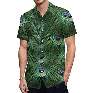Tale Of The Peacock Tail heren Hawaiiaanse shirts korte mouw casual shirt button down vakantie strand shirts 4XL