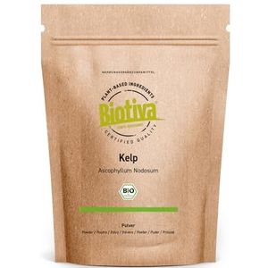 Biotiva Kelp Powder Bio hoge dosering - 200g - Natuurlijk Jodium - Kelpalgen - Gebotteld in Duitsland (DE-ÖKO-005) - 100% Veganistisch - Geen vulstoffen of afgiftemiddelen
