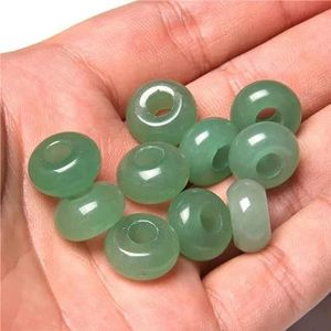 stuks stenen bedels hanger spacer rond groot gat kralen voor sieraden maken fit ketting armband DIY bevindingen 14MM gatgrootte 5MM-groene aventurijn-14mm