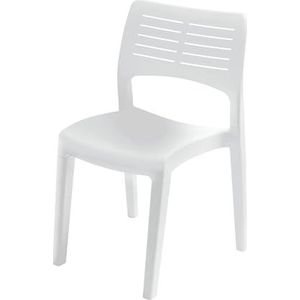 Dmora - Gaeta Outdoorstoel, tuinstoel, stoel voor eettafel, outdoorstoel, 100% Made in Italy, 50 x 51 x 82 cm, wit