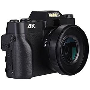 Videocamera Vlogcamera Recorder 3"" Flip Screen Digitale Fotografie Camera 4K Webcam Vintage Vlog Camcorder 48MP Streaming Video Recorder Groothoek(Standard,With Wide Angle Lens)