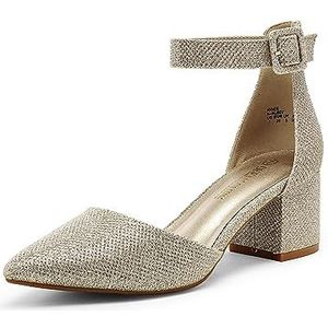 DREAM PAIRS Gesloten hakken voor dames.,Size 38,Goud/Glitter,ANNEE