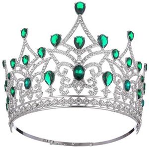 Queen Tiara's En Kroon Voor Vrouwen Strass Bruiloft Kronen Kostuum Party Haaraccessoires, kristal, Witte diamant
