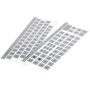 Lacerto® | 13x13mm - Duitse stickerset voor PC & laptop toetsenborden incl. extra toetsen & numeriek blok | kleur: zilver