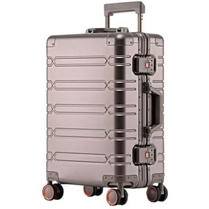 Koffer Aluminium-magnesium reistas Zakelijk Rollen op wielen Trolleybagage Handbagage Cabinekoffer (Color : Coffee Brown, Size : 29"")