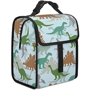 Dinosaurus Patroon Herbruikbare Lunch Bag Geïsoleerde Lunch Box Draagbare Koelere Zakken voor Werk Picknick