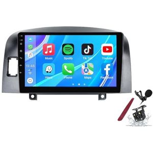Android 14 Autoradio Sat Navi voor H-yundai Sonata (2004-2008) 9 Inch Touchscreen Multimedia Speler met Draadloze Carplay GPS Navigatie FM RDS Bluetooth 5G-WiFi SWC DSP,M100s