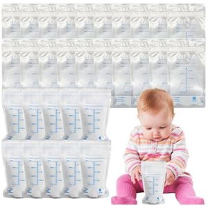 Moedermelk opbergtas | 30 stuks draagbare moedermelkzakjes van voedingskwaliteit, veilig - Borstvoedingszakjes Lekvrije melkbewaartas 200 ml voor koelkasten diepvriezers koelkasten Duqulle