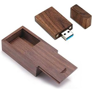 JBOS USB-stick, 64 GB, van hout, USB3.0, USB-stick, 64 GB, Gig Stick, 64 GB, USB 3.0, ideaal als cadeau voor verjaardag, bruiloft/voor klanten (met houten geschenkdoos)