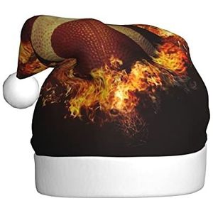COMAAM Flaming American Football Volwassen Pluche Kerstmuts Kerst Decoratieve Hoed Geschikt Voor Nieuwjaar Feestbenodigdheden
