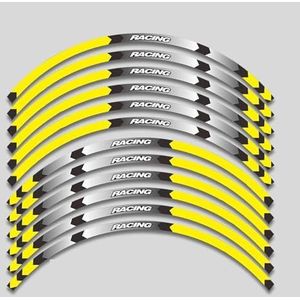 wiel vorm Motorfiets Sticker Voor Achter Rand Velg Wiel Decals Reflecterende Waterdichte Stickers Voor MONSTER 1200 1200R 1200S(Color:A Yellow 12pcs)