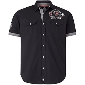 Jan Vanderstorm Heren Overhemd Met Korte Mouwen Snofred Black, 2Xl (Xxl) - 45/46