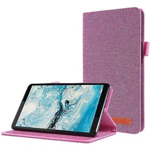 Tabletbescherming Compatibel met Lenovo Tab M7 TB-7305F 7 inch, Flip Fold Stand Case Beschermende stof Print Cover met kaartsleuven tabletaccessoire (Color : Pembe)