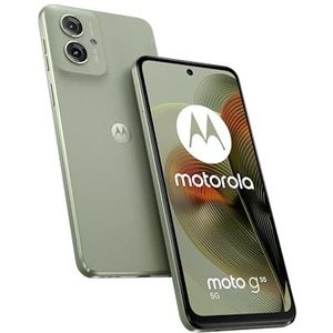 Motorola Moto g55 5G Smartphone (6,49 inch FHD+ Display, 50 MP Camera, 8/256 GB, 5000 mAh, Android 14) Smoky Green (Veganes kunstleer), incl. Beschermhoes [Exclusief bij Amazon]