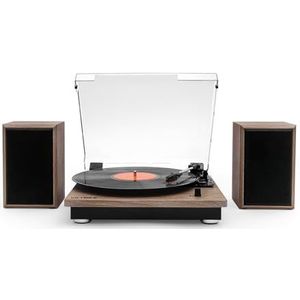Victrola VM-135-FNT Montauk Bluetooth turntafelsysteem met luidsprekers (natuurlijk hout)
