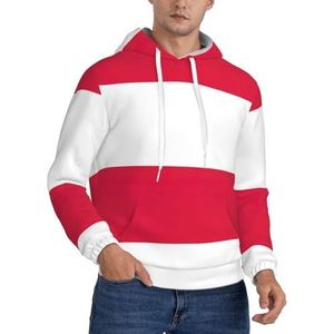 Jkkghll Poolse Vlag Print Mannen Hooded Warme Lichtgewicht Trui Voor Winter Herfst En Lente Casual Wear, Zwart, XS