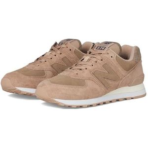 New Balance Womens 574 V2 Sea Salt Sneaker, Flat Taupe/Champignon/Zeezout, 8