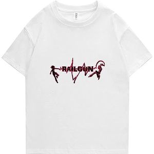 A Certain Scientific Railgun T-ShirtMisaka Mikoto Cosplay Costumes Men's and Women's Printed Loose Casual Short Sleeve Tops overhemden(Small)