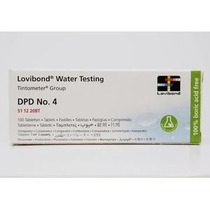 Lovibond - DPD No.4 Tabletten | Nauwkeurige Chloormeting | Groene Chemie | Lange Houdbaarheid | Gemakkelijk Gebruik | Compatibel met Vergelijkaar/Fotometer, 100 Pack, Multicolor